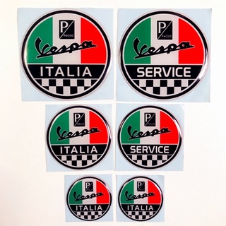 สติกเกอร์ ลายนูน ทรงกลม 3 มิติ แบบยืดหยุ่น สําหรับติดตกแต่งรถยนต์ Vespa Italy