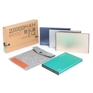 Eloop E14 แบตสำรอง 20000mAh Power Bank ของแท้ 100% พาวเวอร์แบงค์ สายชาร์จ ซองกำมะหยี่