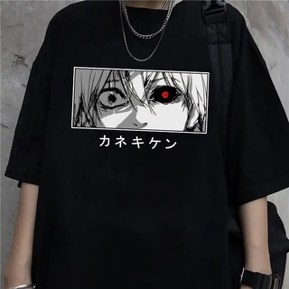 ระบายอากาศได้ ญี่ปุ่นอะนิเมะโตเกียวปอบ Grafische เสื้อยืด Mannen เย็นมังงะ Kaneki เคนเสื้อยืด Zomer ลําลอง 90 :KV