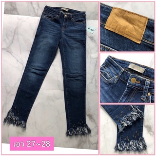 R#56👖กางเกงยีนส์ผู้หญิง 🌿ZARA BASIC 🌿 ขาเดฟผ้ายืด ➡️แบรนด์เนมแท้มือสองญี่ปุ่น 📌สภาพใหม่มาก Made in Turkey เอว 27~28