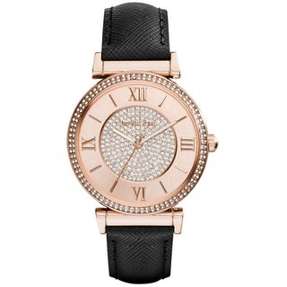นาฬิกาข้อมือผู้หญิง Catlin Rose Crystal คริสตัล Michael Kors สีดำดู MK2376