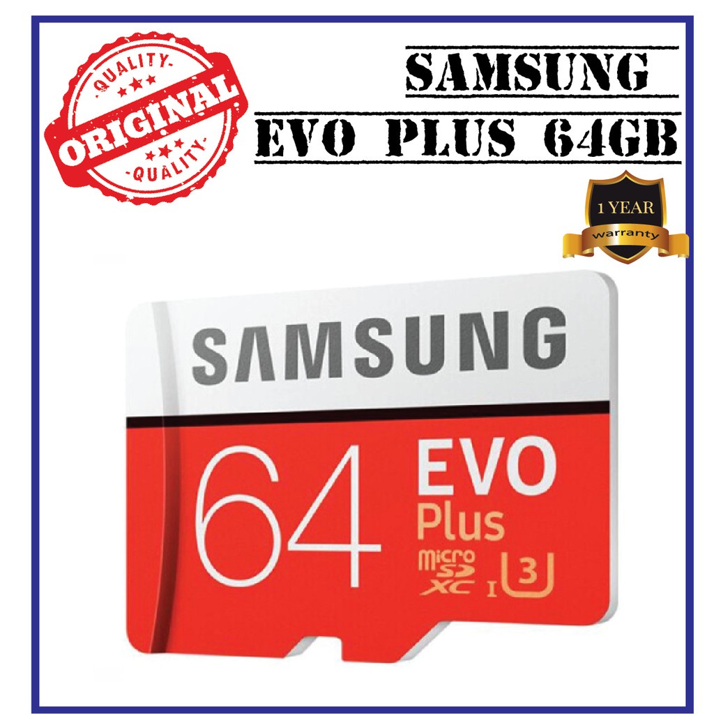 （ original )ORIGINAL SAMSUNG Memory Card EVO PLUS 64GB Class10 64GB TF Card SD Card 1 YEAR WARRANTY