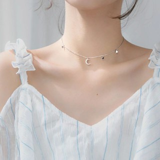 สร้อยคอ ดาว พระจันทร์ มินิมอล • Minimal Moon Stars Necklace