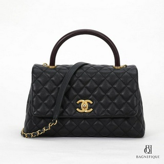 CHANEL COCO LIZARD 10.5_ BLACK CAVIAR GHW