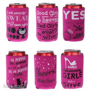 6pcs Bottle Beer Tin Can Cooler Sleeve Hen Night  Girls Party