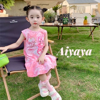 Aiyaya เดสเด็กผู้หญิง เดรสเด็กผู้หญิง ชุดเดรชเด็กผู้หญิงสีชมพู ชุดเดสเด็กผู้หญิงเกาหลี 0199