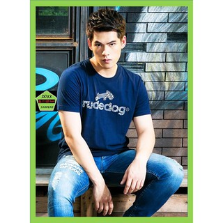 rudedog เสื้อคอกลม ชายหญิง  รุ่น logo18 สีกรม