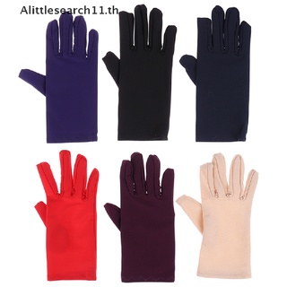 ราคาAlittlesearch11 ถุงมือข้อสั้น ผ้าซาติน แบบสวมนิ้ว สําหรับเด็กผู้หญิง งานพรอม ปาร์ตี้ งานพรอม