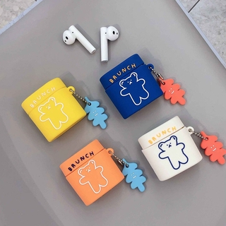 Case for QCY T7 Cute Lovely Bear การ์ตูนซิลิคอนบลูทูธหูฟังหูฟัง