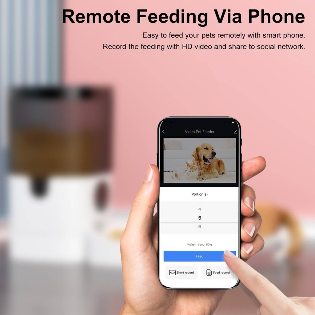 Pet Automatic Feeder 6L Large Capacity Smart Voice Recorder APP Control ...