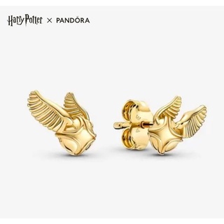 (พร้อมส่ง)*New*Pandora Harry Potter, Golden Snitch Stud Earrings