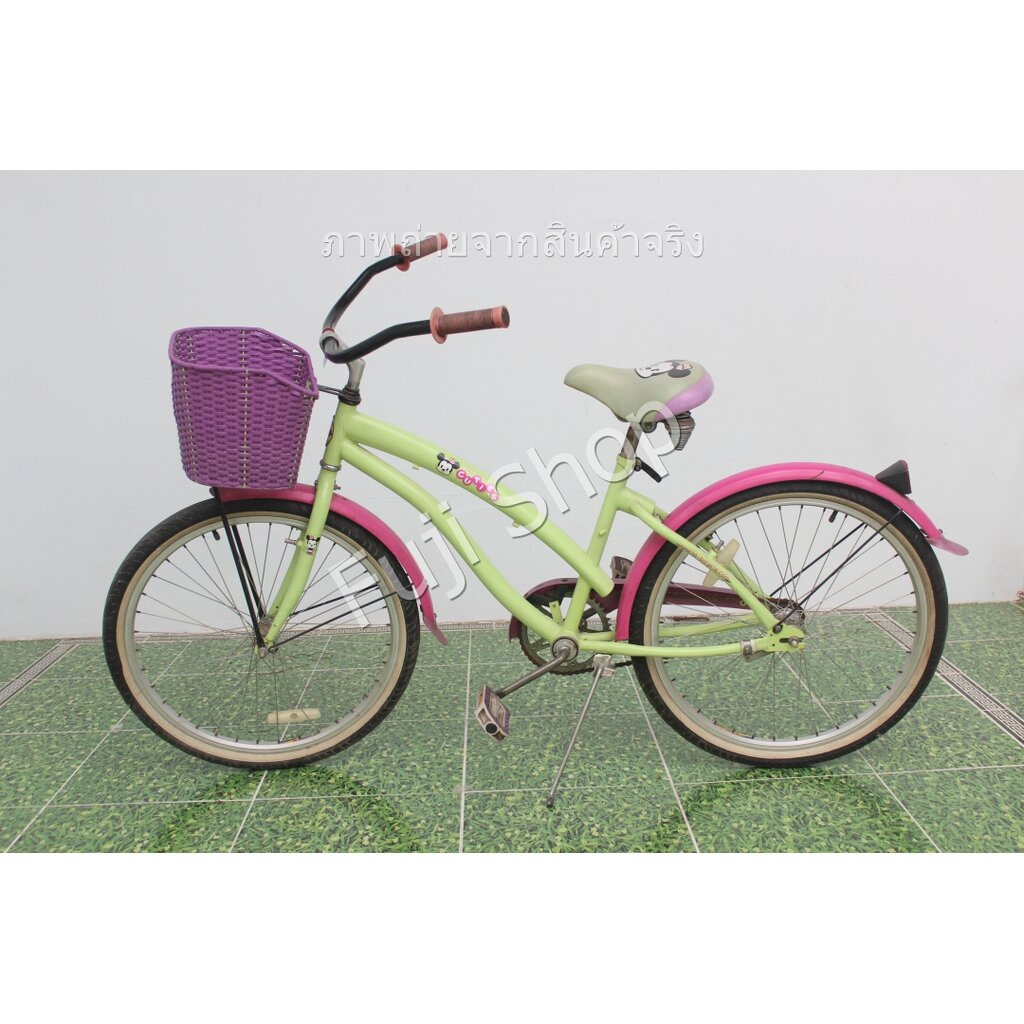 จักรยานญี่ปุ่น - ล้อ 24 นิ้ว - ไม่มีเกียร์ - สีเขียว [จักรยานมือสอง]