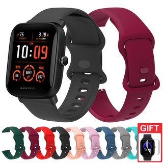 20 มม.สายซิลิโคนสำหรับ Huami Amazfit Bip U pro GTS 3 Bip S Lite GTS 2 Mini GTR 42mm