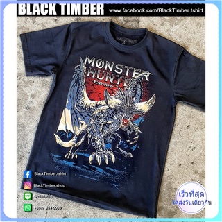 BT  Monster Hunter เสื้อยืด สีดำ BT Black Timber T-Shirt ผ้าคอตตอน สกรีนลายแน่น S M L XL XXL