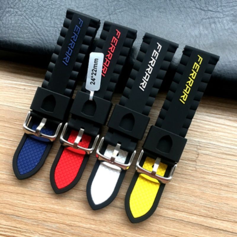 สายนาฬิกาข้อมือยางซิลิโคนนิ่ม กันน้ํา สําหรับ Ferrari Ferrari08301 z919