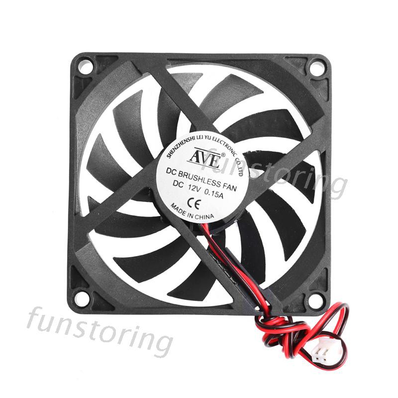 12V 2-Pin 80x80x10mm PC Computer CPU System Heatsink Brushless Cooling Fan 8010