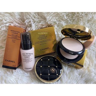 พร้อมส่ง เซ็ตแป้ง+รองพื้น NATURAL FINISH PRESSED POWDER SPF 25 / PA++ รองพื้นChanel SPF 10.10BEIGE