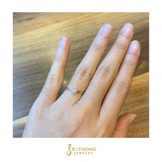 แหวนทองคำแท้ 9K เพชรเม็ดเดี่ยว0.45ct.เพชรนำเข้า SWAROVSKI น้ำ 100 (สวย+เหมือนแท้จนแยกไม่ออก)พร้อมใบรับประกันสินค้า