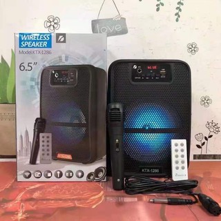 New!! ลำโพงบลูทูธ ลำโพงไร้สาย รุ่น KTX-1286 ลำโพงบลูทูธลำโพงพร้อมไมค์+รีโมท ดอก6.5 นิ้ว เสียงดี เบสแน่น รองรับไมโครโฟน