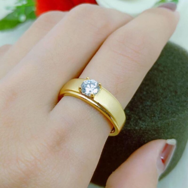 แหวนเพชรซาติน เกรดพรีเมี่ยม ไม่ลอกดำ ทนน้ำทนฝน เหมือนแท้ที่สุด.สวยมาก - รูปที่ 2