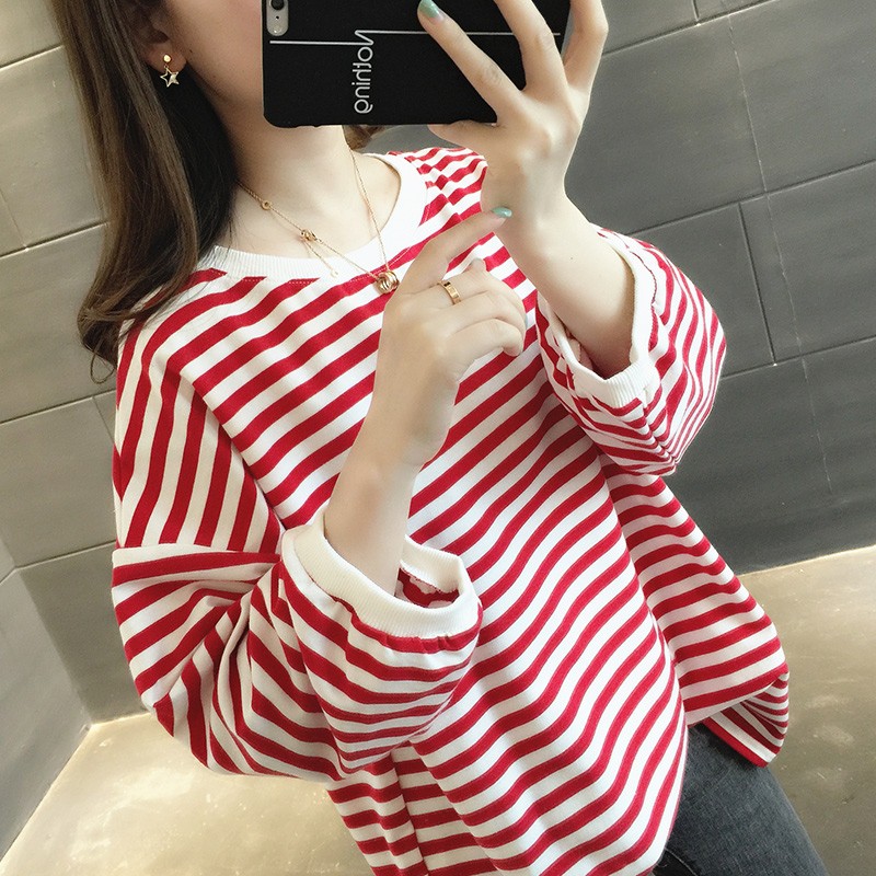 SUNDAY2020🎀 เสื้อลายทางแขนยาวสีสวยน่ารัก 💟 กันแดดกันลมใส่ได้ทุกเพสทุกวัย 💟