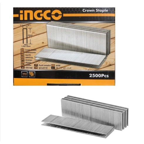 INGCO ตะปูขาคู่ ความกว้าง 5.7 มม. ความยาว 25 มม. รุ่น AST18251 , 35มม. รุ่น AST18351 บรรจุ 2,500 นัด