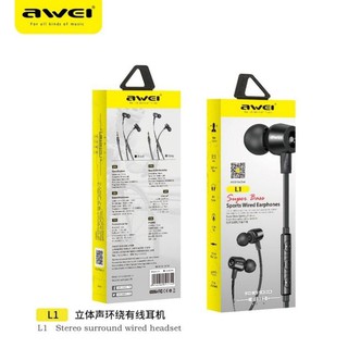 Awei L1 Super Bass Sport Earphones หูฟัง in-ear แบบมีสาย เบสหนัก.