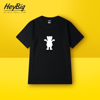 Heybig เสื้อยืดแขนสั้น พิมพ์ลายหมี ทรงหลวม สําหรับผู้ชาย และผู้หญิง