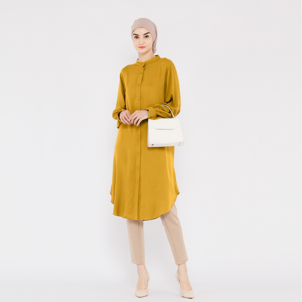 Viola O-Neck สีขาว Tunic Balloon Sleeve | คุณNIQ.ID