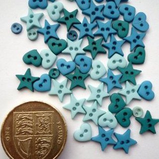 กระดุม Mini Shapes Teal ของ Dress It Up ราคา/แพ็ค