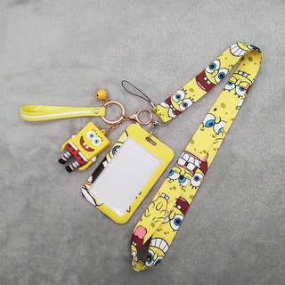 สายคล้องคอ ลาย SpongeBob ป้องกันการสูญหาย สําหรับโทรศัพท์มือถือ กล้อง พวงกุญแจ บัตรประจําตัว