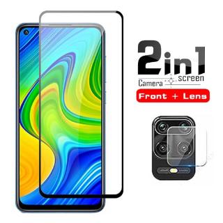 2 in 1 ฟิล์มกระจกนิรภัยกันรอยหน้าจอ แบบเต็มจอ สําหรับ Redmi Note 9 Redmi Note 10 9s 10C 9C 9 10 Pro 9A 8 8A