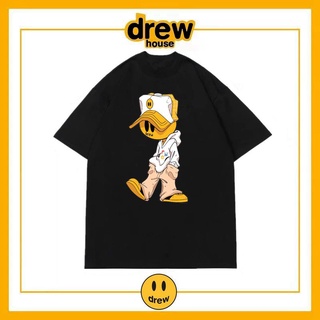 Drew HOUSE เสื้อยืดแขนสั้น ผ้าฝ้าย พิมพ์ลายการ์ตูนหน้ายิ้ม สําหรับผู้ชาย และผู้หญิงS-5XL