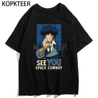 เสื้อยืดลําลอง แขนสั้น พิมพ์ลายวัว Bebop Spike Spiegel Batou Kusanagi Motoko Aesthetic สไตล์ฮิปฮอป ฮาราจูกุ สตรีท สําหรั