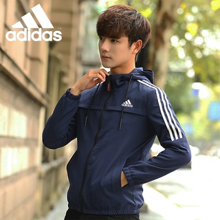 【พร้อมส่ง】เสื้อแจ็กเก็ตกันลม ทรงหลวม กันน้ํา แบบแห้งเร็ว สําหรับ Adidas