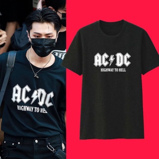 Wf เสื้อยืดลําลอง แขนสั้น พิมพ์ลาย Enhypen Jay AC DC HIGHWAY TO HELL cotyon kpop สําหรับผู้ชาย ผู้หญิง lelaki