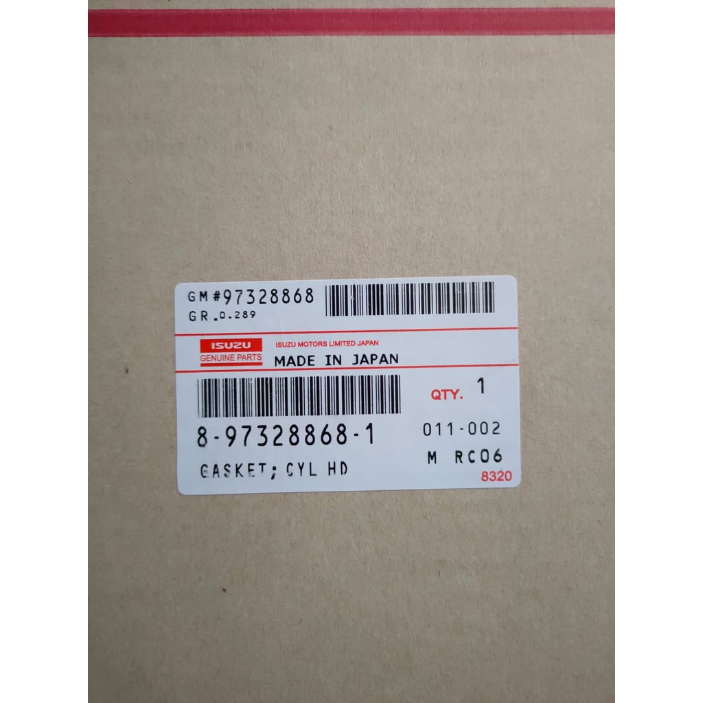 ปะเก็นฝาสูบ + ฝาหน้า Isuzu 4JJ1, 4JK1 แท้ญี่ปุ่น เกียวโด้ รหัสสินค้า 8-97328868-1