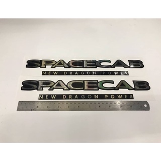 สติ๊กเกอร์ดั้งเดิมรถ คำว่า SPACECAB NEW DRAGON POWER สำหรับ ISUZU DRAGON ติดรถ แต่งรถ sticker อีซูซุ มังกร ฟอยเงิน