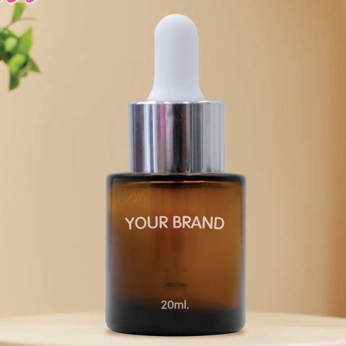 ขวดแก้วดรอปเปอร์ สีชา GB20-T*20ml สำหรับบรรจุน้ำมันหอมระเหย ใส่สารสกัดของเหลว เอสเซ้น ขวดแก้วแบ่ง glass bottle