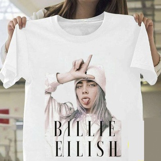 Tshirtคอลูกเรือcrew neck❀❣﹉Billie Eilish เสื้อยืดผ้าฝ้าย 100% ลาย Billie Eilish สําหรับผู้ชาย-4XL