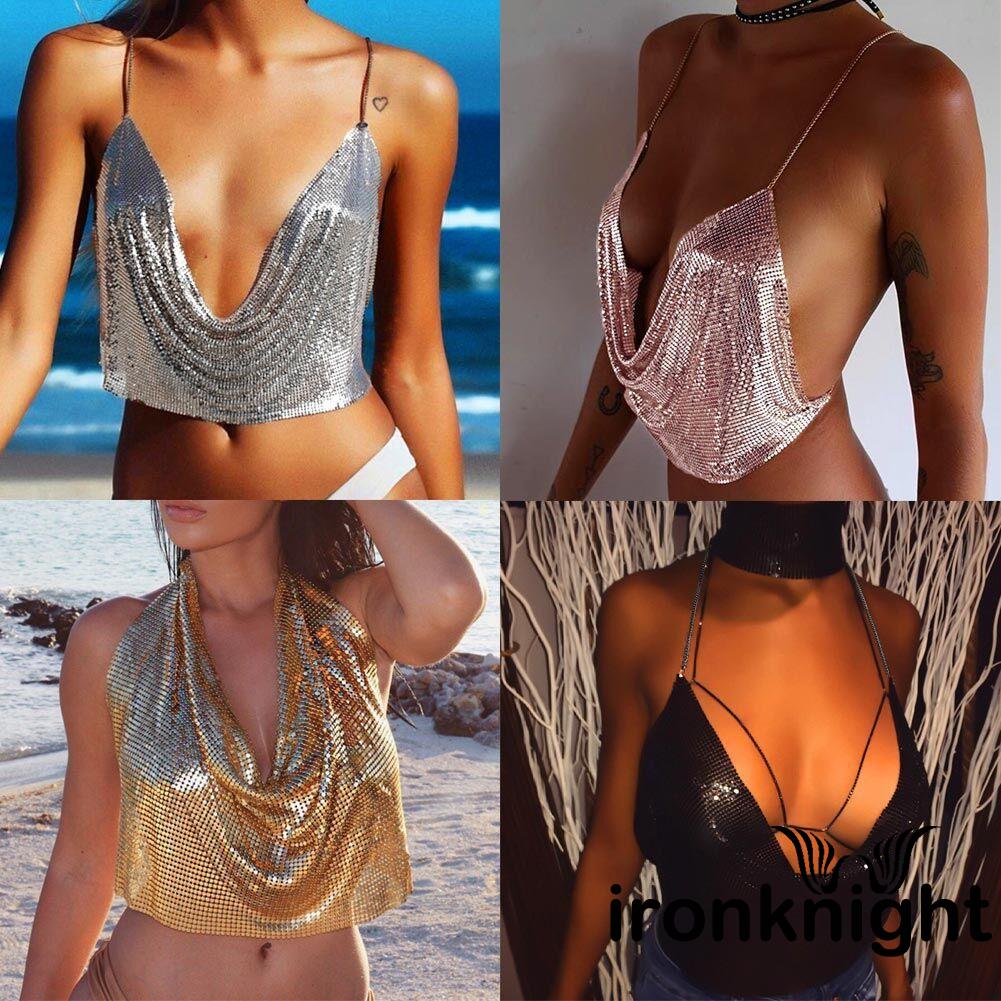 Bbcq - เสื้อสายเดี่ยวประดับเลื่อมสําหรับผู้หญิง