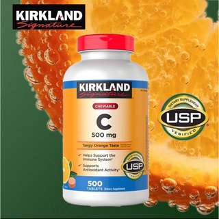 ❗️พร้อมส่งKirkland Signature Vitamin C 500 mg แบบเคี้ยว 500 เม็ด หมดอายุ10/2023