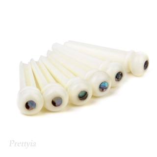 ( Prettyia ) 6 ชิ้น Cattle Bone Endpin พร้อมหมุดปลายสะพานสําหรับกีต้าร์อะคูสติก