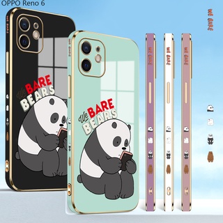 OPPO Reno 6 6Z 5 5F 4F 2 2F Pro 4G 5G เคสออปโป้ สำหรับ Case Cartoon Panda เคสนิ่ม เคส เคสโทรศัพท์ เคสมือถือ