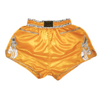 THAISMAI - LD11 กางเกงมวย หญิง ผ้า Satin สีเหลือง กางเกงมวยไทย Thai Lady Boxing Shorts, Thai Boxing Pants Yellow Satin