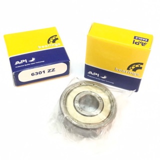 API Bearing 6301 ZZ ตลับลูกปืน เม็ดกลมร่องลึก คุณภาพเยี่ยม มาตรฐาน DGBB ปิดเหล็กสองด้าน