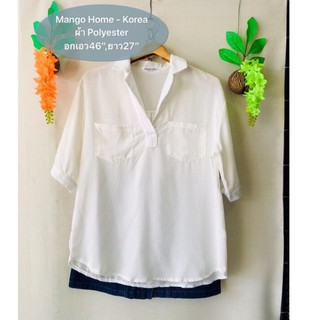 เสื้อเชิ้ต Mango Home - Korea ผ้าPolyester ทรงสวย งานค้างสต็อคญี่ปุ่น เคลียร์ขายมือสอง รายละเอียดและขนาดดูในรูปค่ะ