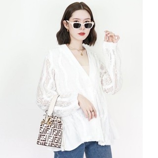 Ribbon Satin lace cardigan (มือหนึ่ง)