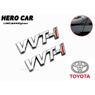 LOGO โลโก้ VVT- I ติดข้างรถยนต์ TOYOTA  2.ชิ้น ขนาดยาว 7.3 cm กว้าง 1.8cm มี3สีให้เลือก สีโครเมี่ยม(ชุป) สีดำ สีทอง