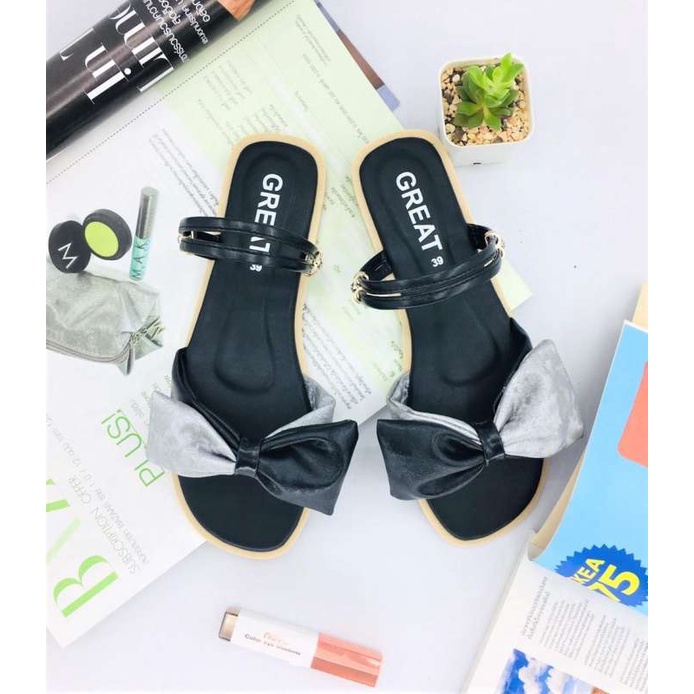 GREAT-A115 รองเท้าแตะผู้หญิง ไซส์ใหญ่ รองเท้าแฟชั่น  วัสดุ PUหนังนิ่ม สินค้าไทย รับประกันคุณภาพ ไซส์ครบ 36-45